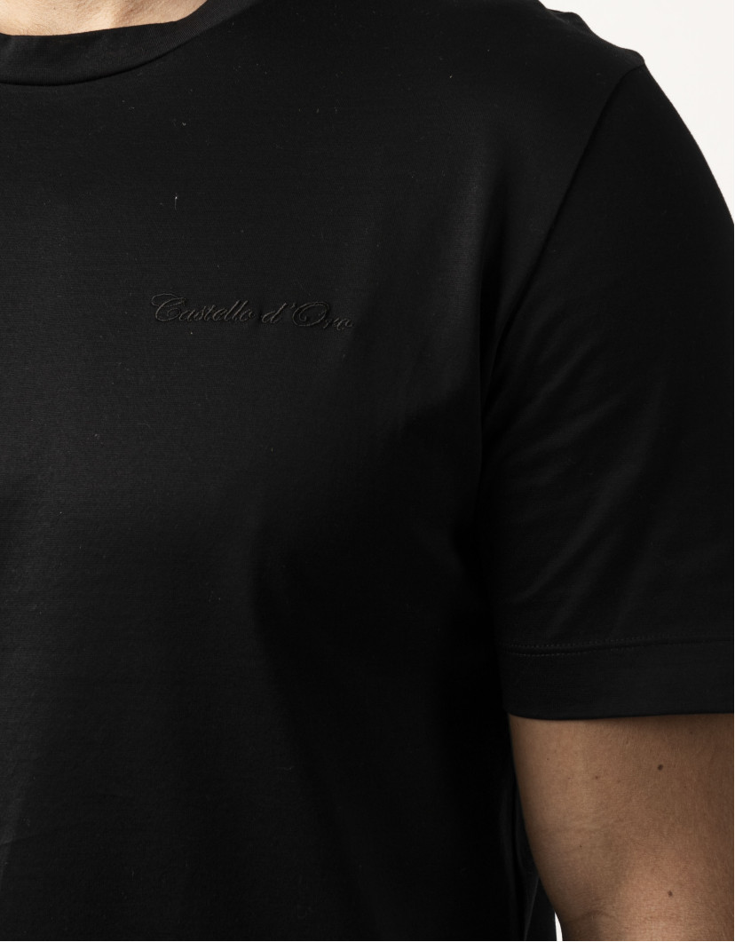 Castello d'Oro Black T-shirt 100% Cotton Regular Fit image